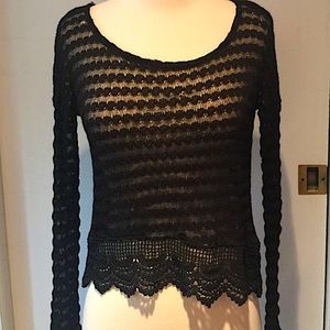 Crystal K Black Lace Top